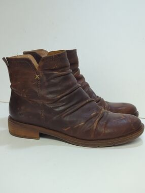 SOFFT Beckie Brown Leather Slouch Ankle Boots